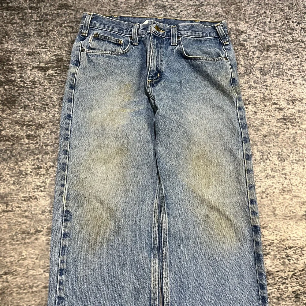 Carhartt Jeans Mens 34x30 Blue Faded Straight Traditional Fit‎ B480 DVB